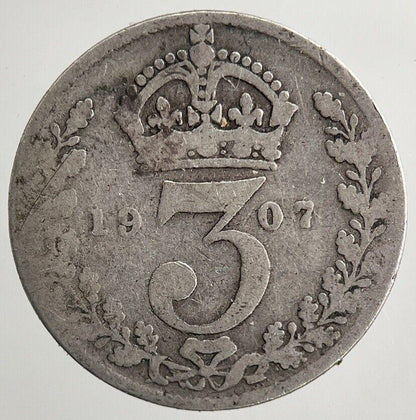 1907 Edward VII Threepence Silver Coin | Collectable Grade | a5577