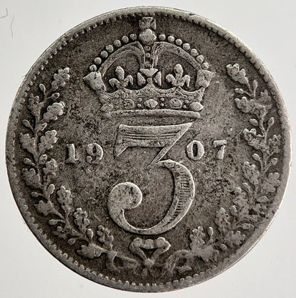 1907 Edward VII Threepence Silver Coin | Collectable Grade | a8720