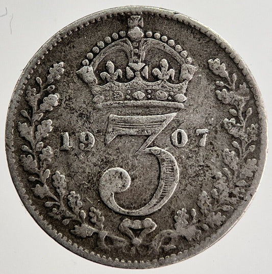 1907 Edward VII Threepence Silver Coin | Collectable Grade | a8720