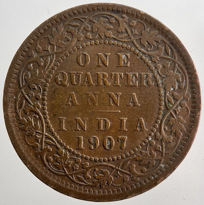 1907 Edward VII One Quarter 1/4 Anna Coin | Fine Collectable Grade | a5787