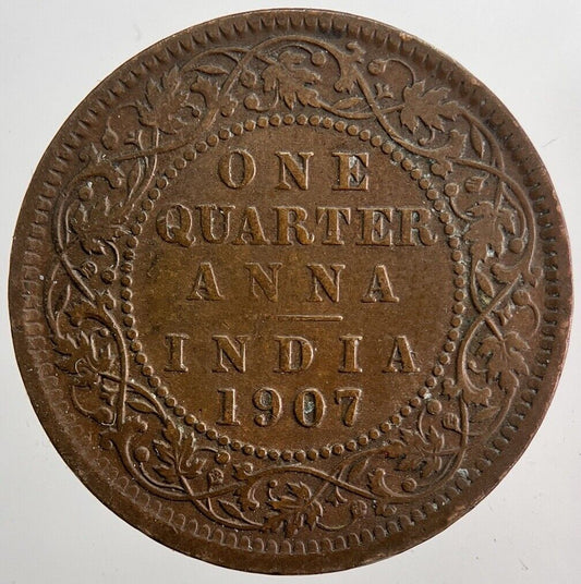 1907 Edward VII One Quarter 1/4 Anna Coin | Fine Collectable Grade | a5787