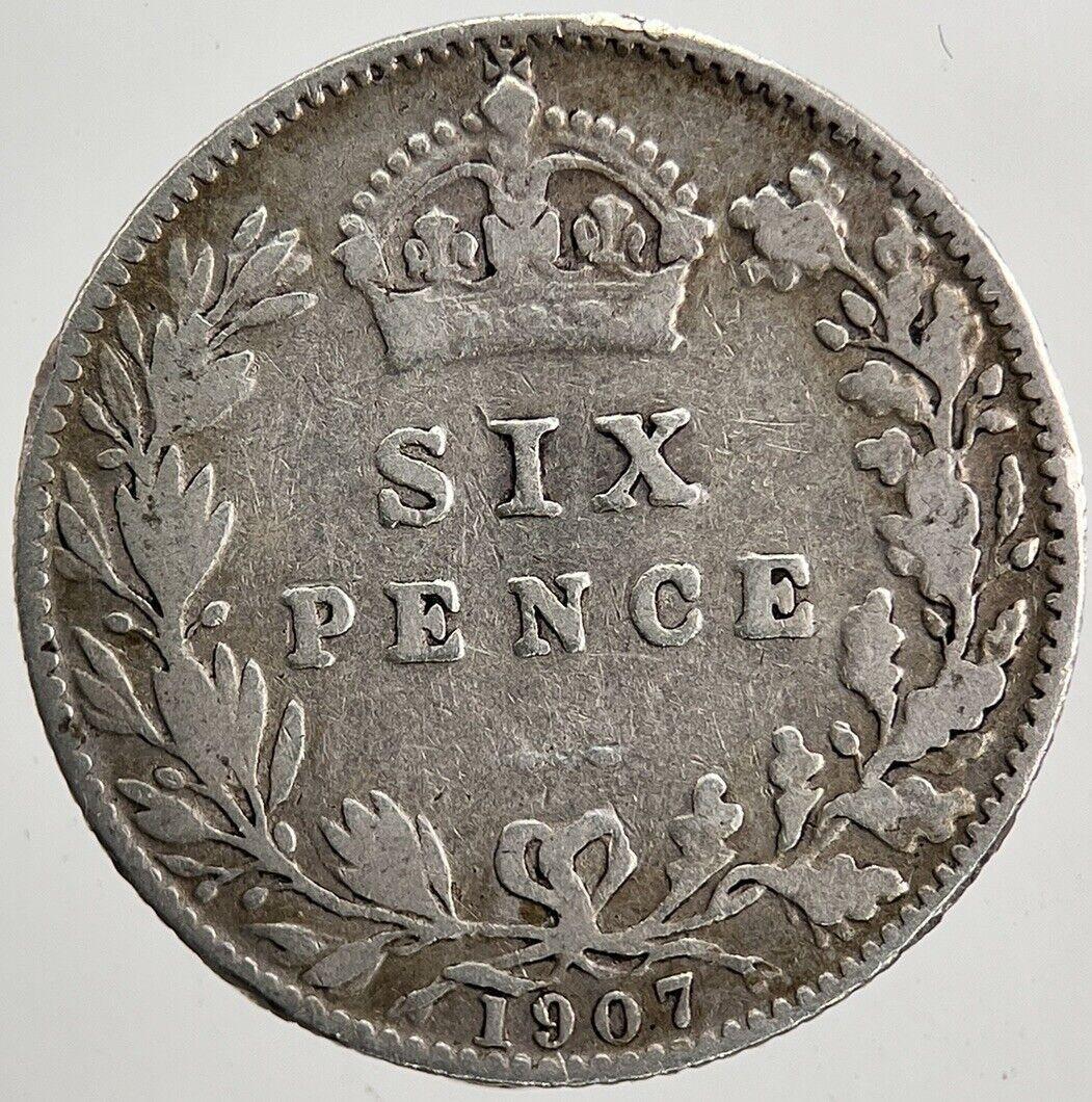 1907 Edward VII Sixpence Silver Coin | Collectable Grade | a5009