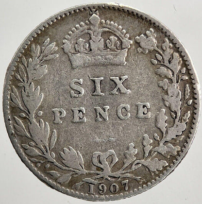 1907 Edward VII Sixpence Silver Coin | Collectable Grade | a5009