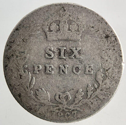 1907 Edward VII Sixpence Silver Coin | Fair Grade