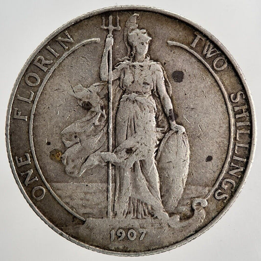 1907 Edward VII Florin Silver Coin | Fine Collectable Grade | a9714