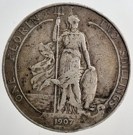 1907 Edward VII Florin Silver Coin | Fine Collectable Grade | a6771
