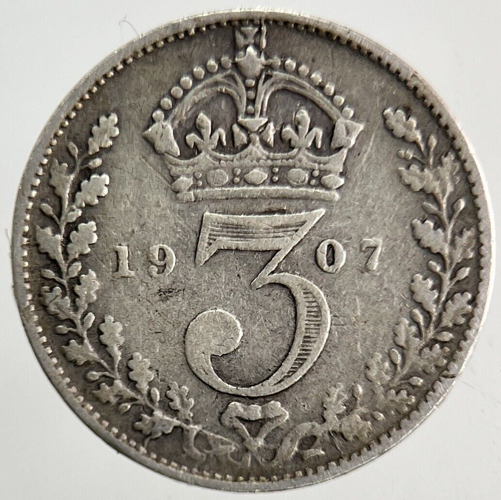 1907 Edward VII Threepence Silver Coin | Fine Collectable Grade