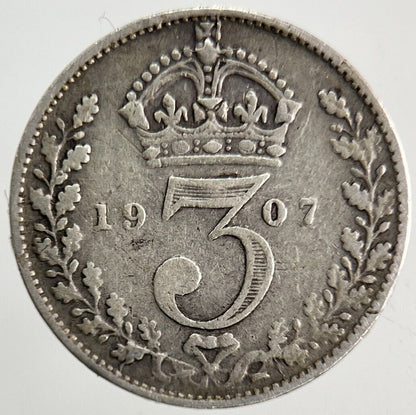 1907 Edward VII Threepence Silver Coin | Fine Collectable Grade