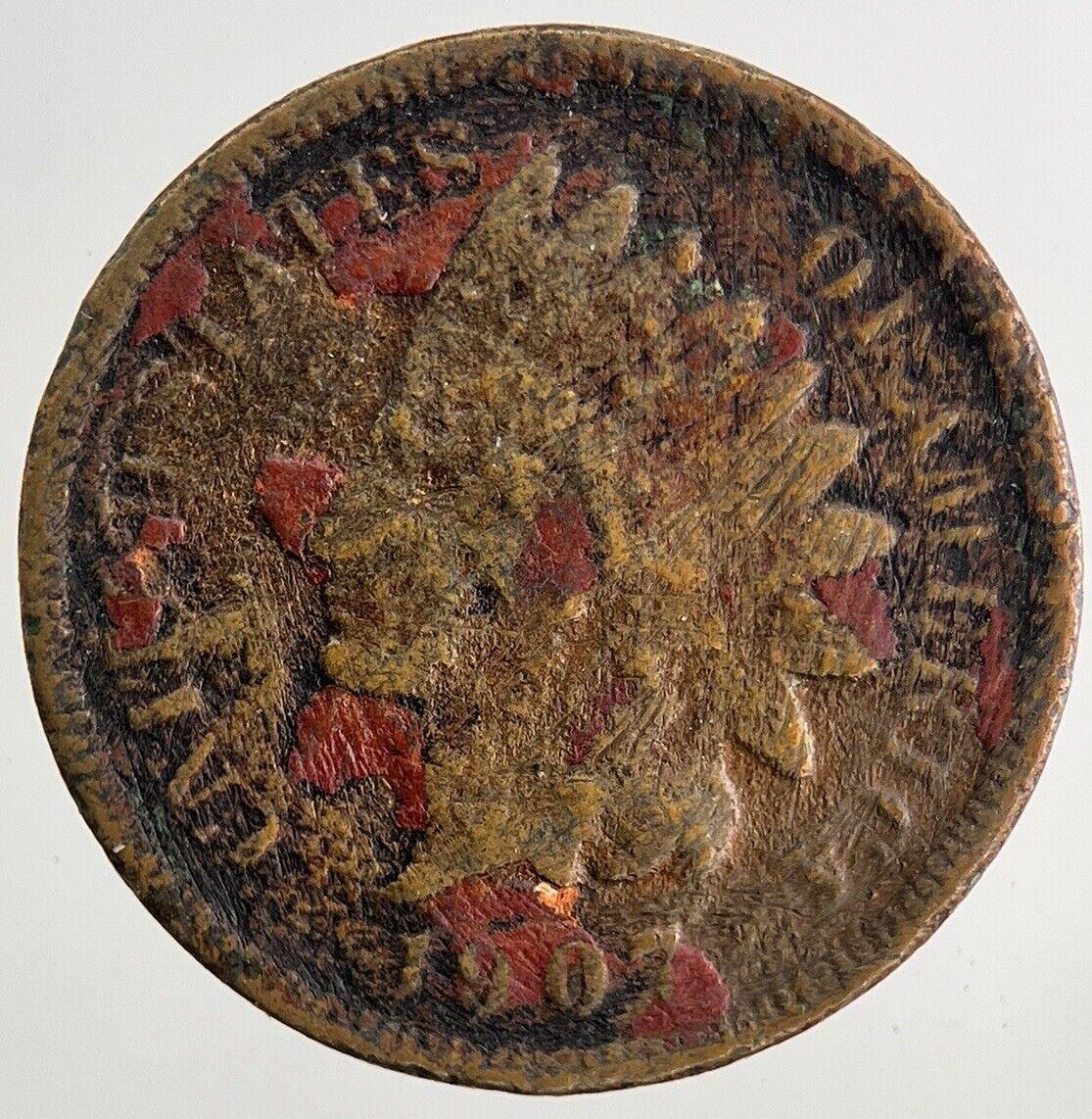 1907 US USA One Cent Coin | Collectable Grade