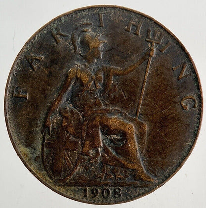 1908 Edward VII Farthing Coin | Fine Collectable Grade
