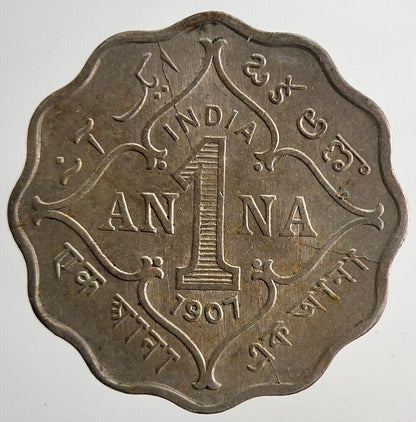 1907 India Edward VII 1 One Anna Coin | Very High Grade