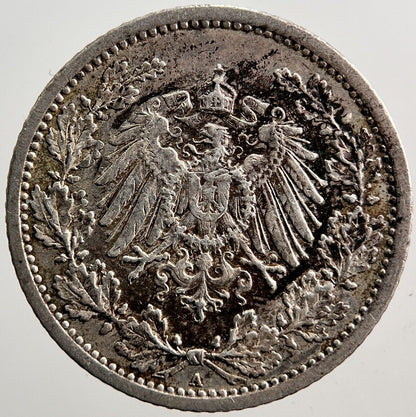 1907 Germany 1/2 Half Mark Silver Coin | Collectable Grade | a3821