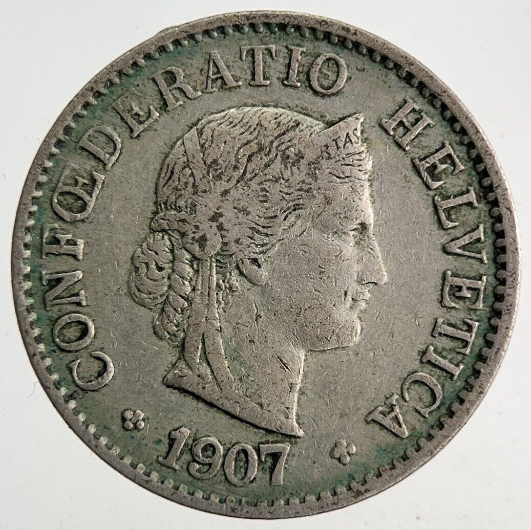 1907 Switzerland Swiss 5 Rappen Coin | Fine Collectable Grade