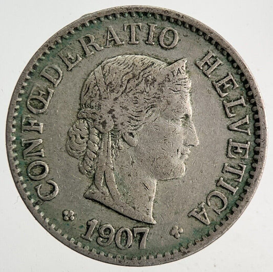 1907 Switzerland Swiss 5 Rappen Coin | Fine Collectable Grade