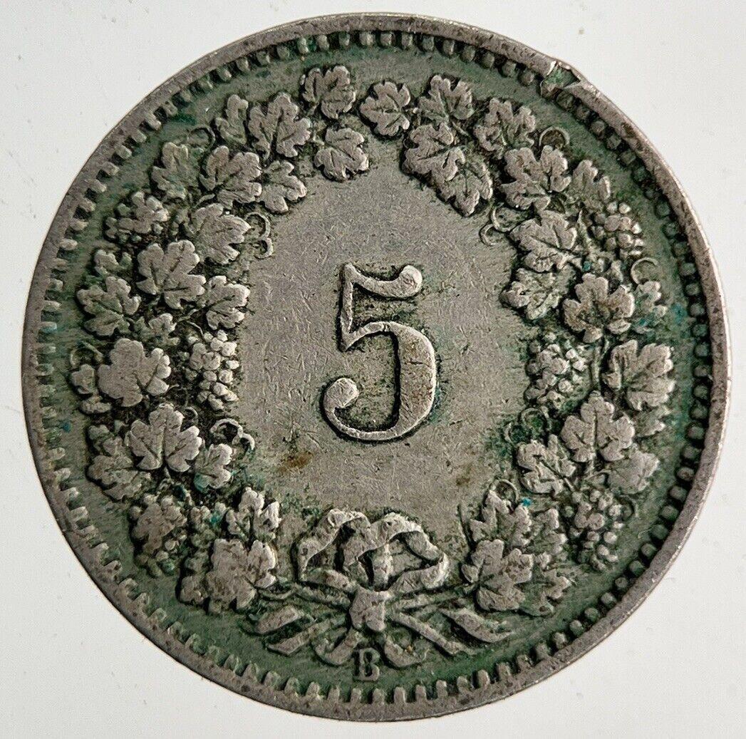 1907 Switzerland Swiss 5 Rappen Coin | Fine Collectable Grade
