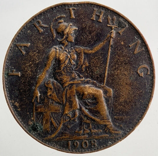 1908 Edward VII Farthing Coin | Very High Grade