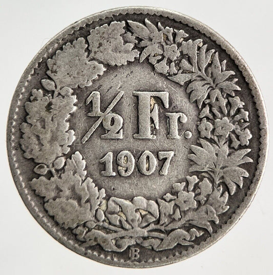 1907 Switzerland Swiss 1/2 Half Franc Silver Coin | Collectable Grade