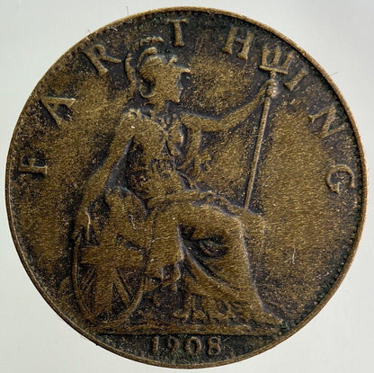 1908 Edward VII Farthing Coin | Fine Collectable Grade