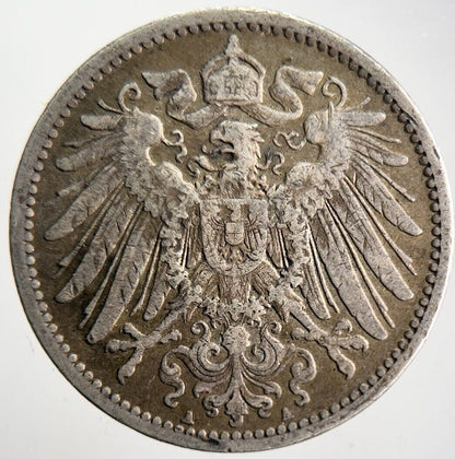 1908 Germany 1 Mark Silver Coin | Fine Collectable Grade | a4681