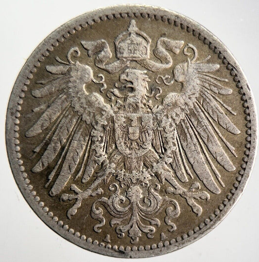 1908 Germany 1 Mark Silver Coin | Fine Collectable Grade | a4681