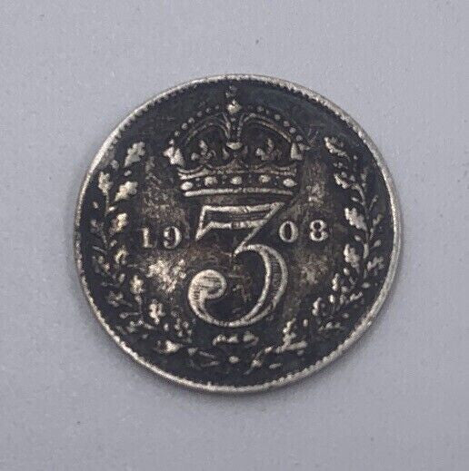 1908 Edward VII Threepence | British Silver Coin | Collectable Grade | a076