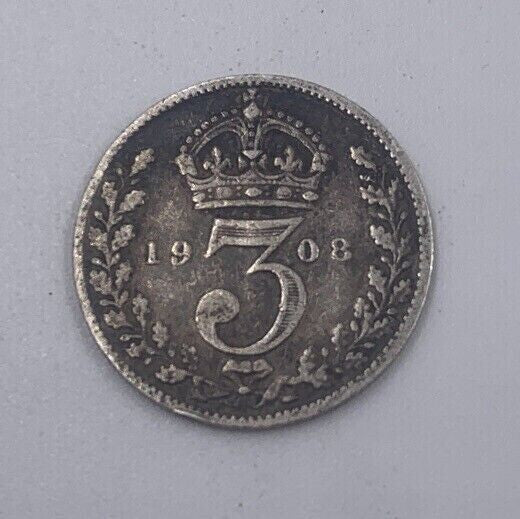 1908 Edward VII Threepence | British Silver Coin | Collectable Grade | a079