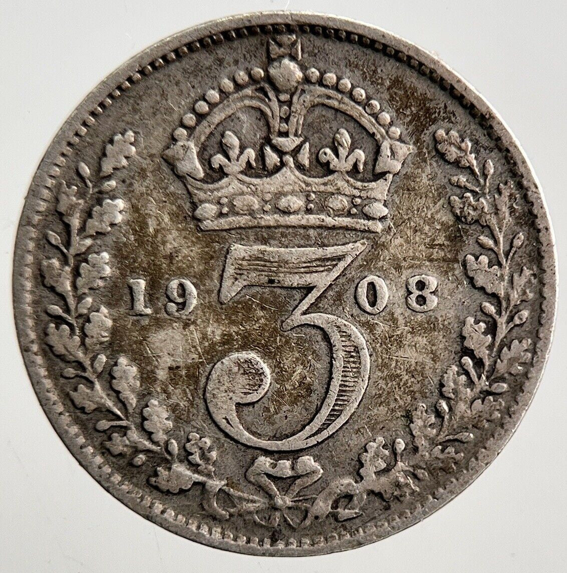1908 Edward VII Threepence Silver Coin | Collectable Grade | a3154