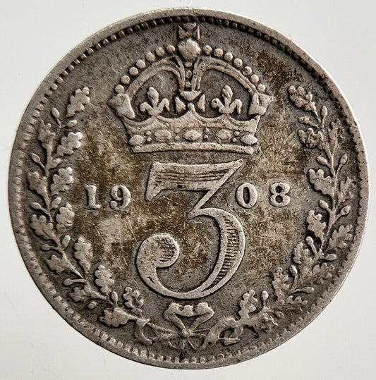 1908 Edward VII Threepence Silver Coin | Collectable Grade | a3154