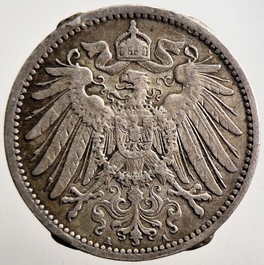 1908 Germany 1 One Mark Silver Coin | Fine Collectable Grade | a3544