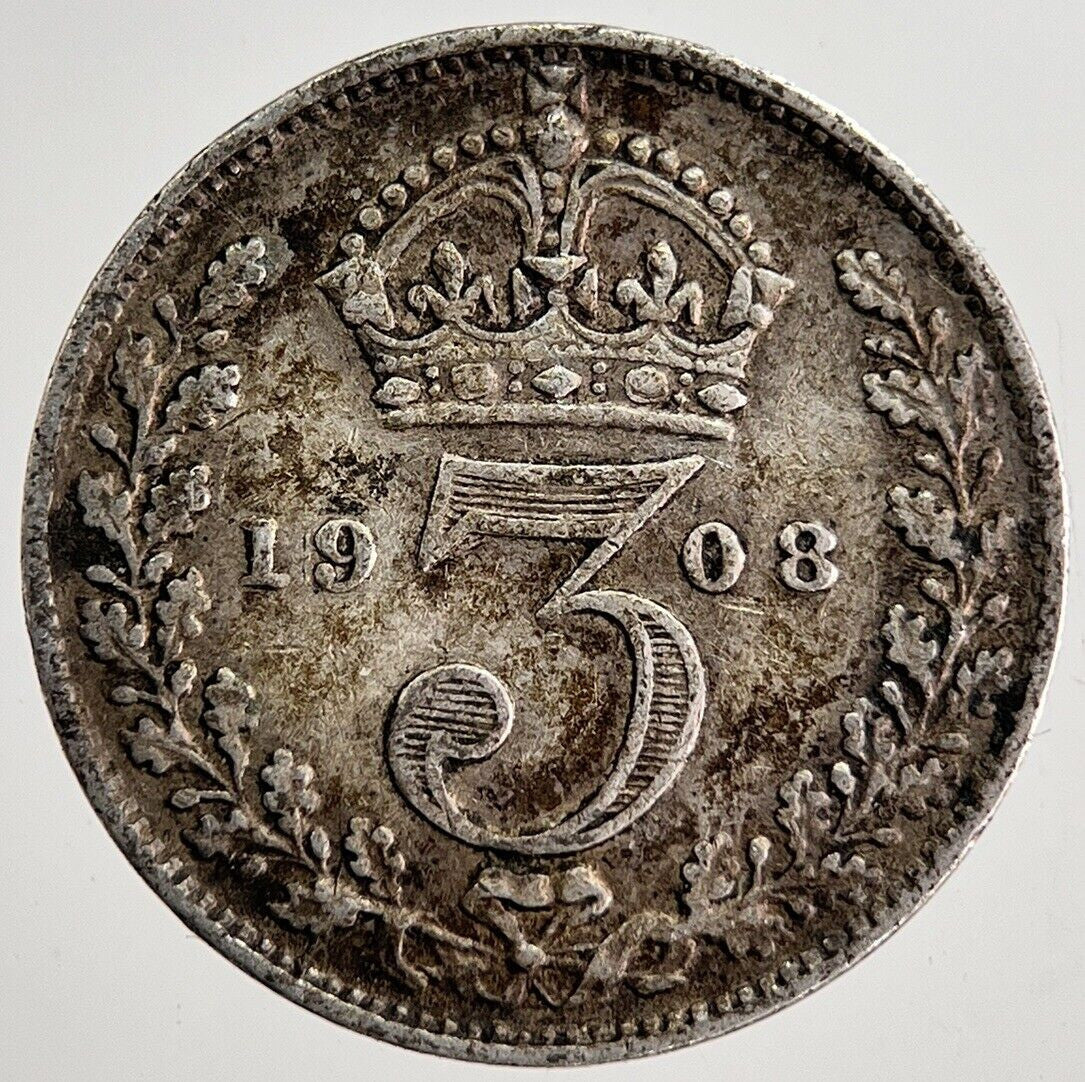1908 Edward VII Threepence Silver Coin | Very High Grade | a8719