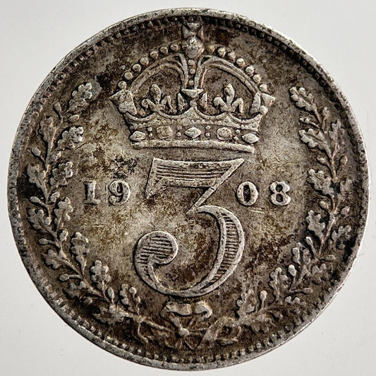 1908 Edward VII Threepence Silver Coin | Very High Grade | a8719