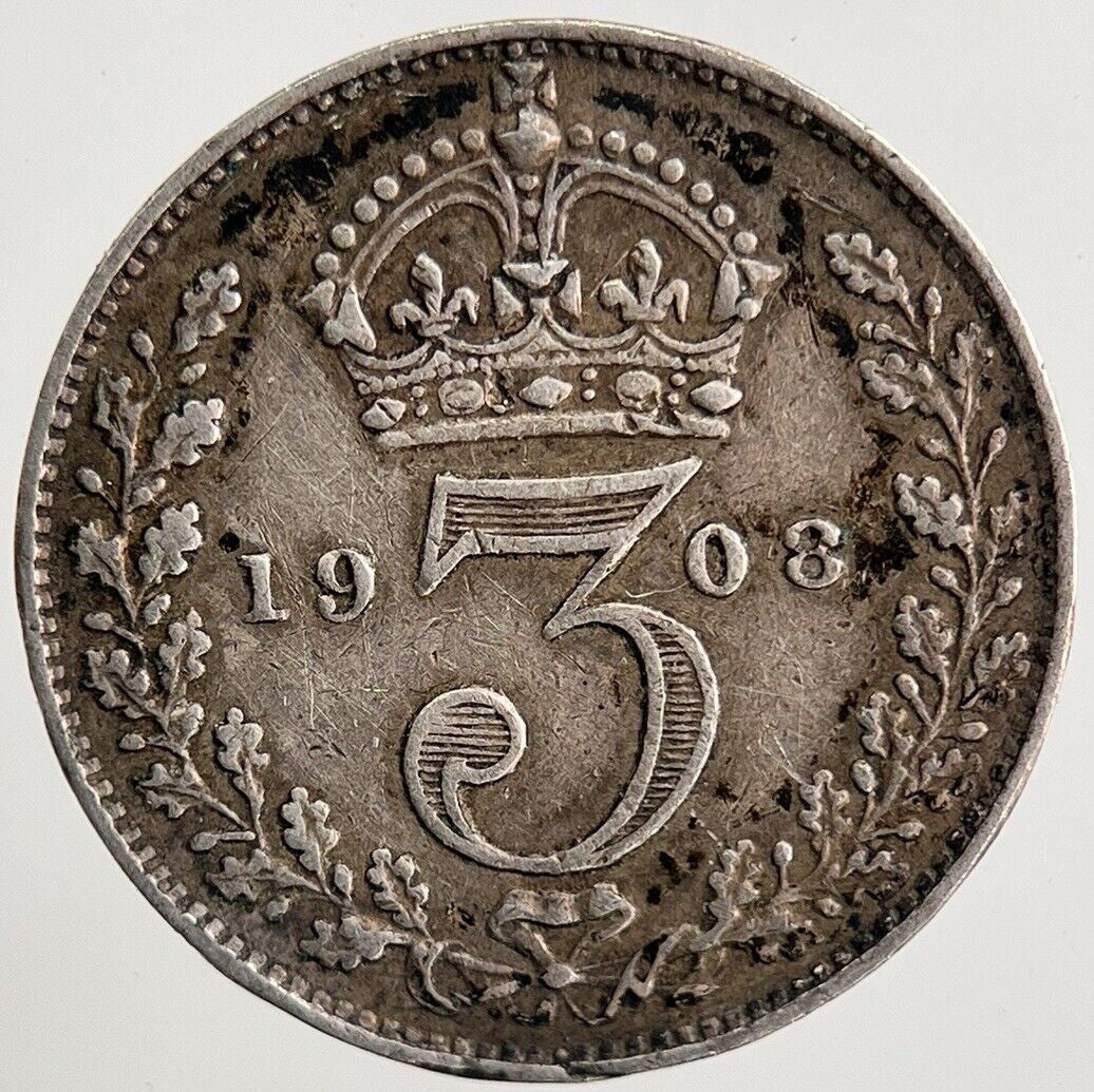 1908 Edward VII Threepence Silver Coin | Very High Grade | a5590