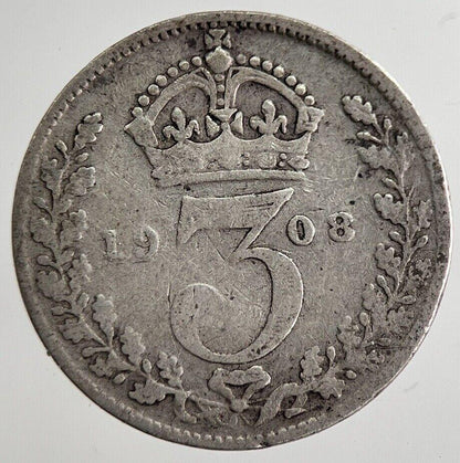 1908 Edward VII Threepence Silver Coin | Collectable Grade | a8867