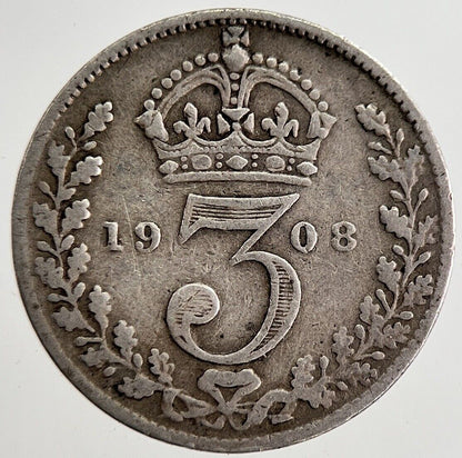1908 Edward VII Threepence Silver Coin | Collectable Grade | a8869