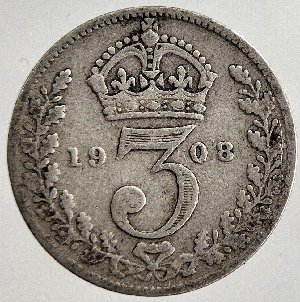 1908 Edward VII Threepence Silver Coin | Collectable Grade | a8872