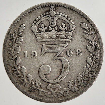 1908 Edward VII Threepence Silver Coin | Collectable Grade | a8872