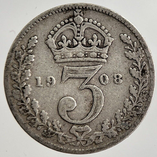 1908 Edward VII Threepence Silver Coin | Collectable Grade | a8872