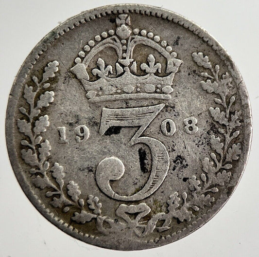 1908 Edward VII Threepence Silver Coin | Collectable Grade | a8870
