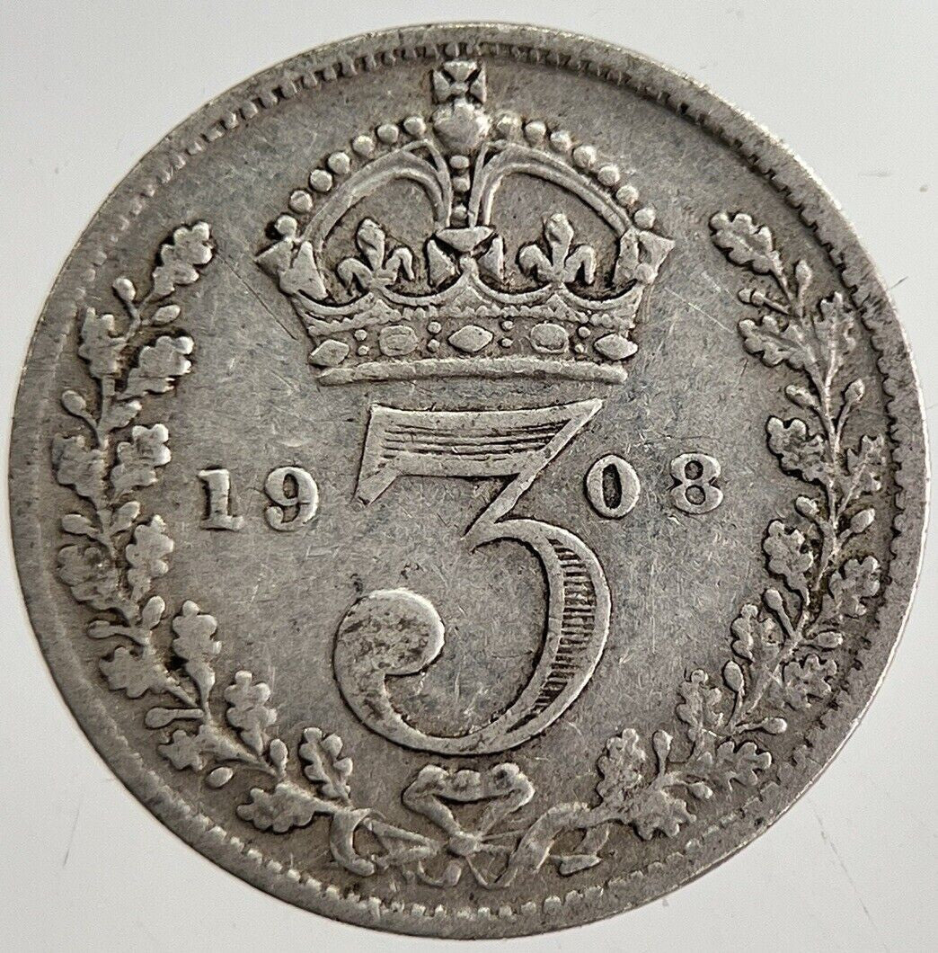 1908 Edward VII Threepence Silver Coin | Collectable Grade | a8882