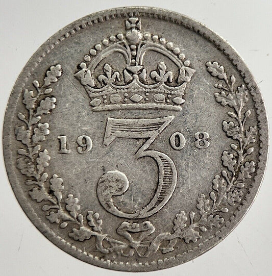 1908 Edward VII Threepence Silver Coin | Collectable Grade | a8882
