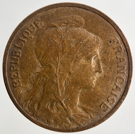 1908 France 5 Cinq Centimes Coin | Fine Collectable Grade