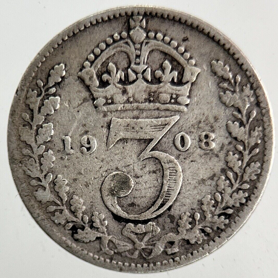 1908 Edward VII Threepence Silver Coin | Collectable Grade
