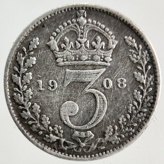 1908 Edward VII Threepence Silver Coin | Fine Collectable Grade