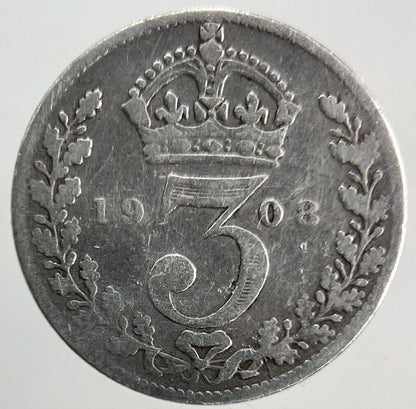 1908 Edward VII Threepence Silver Coin | Collectable Grade