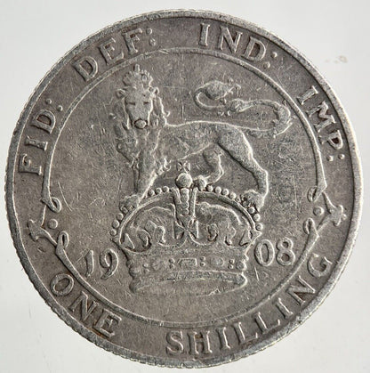 1908 Edward VII Shilling Silver Coin | Fine Collectable Grade