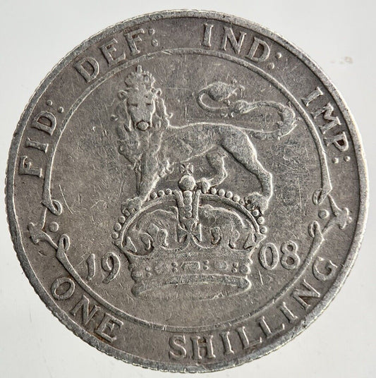 1908 Edward VII Shilling Silver Coin | Fine Collectable Grade
