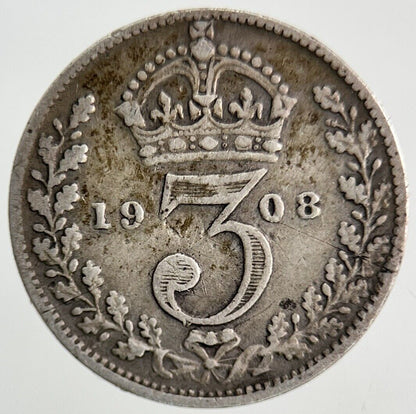 1908 Edward VII Threepence Silver Coin | Fine Collectable Grade