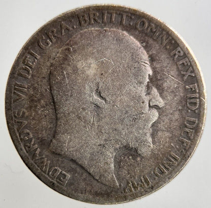 1908 Edward VII Sixpence Silver Coin | Fair Grade