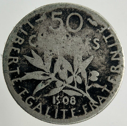 1908 France 50 Centimes Silver Coin | Fair Grade