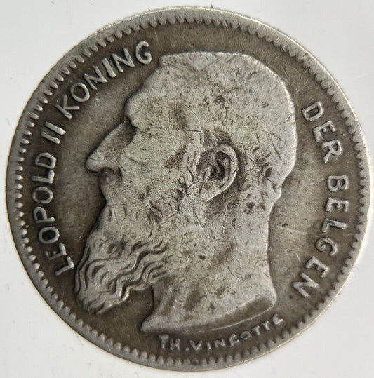 1909 Belgium 50 Cents Silver Coin | Fine Collectable Grade